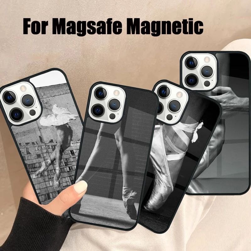 Ballerina Ballet Shoes Dance Girl Magsafe Phone Case For iPhone 16 15 14 13 12 11 Pro Max Plus Mini Wireless Magnetic Cover