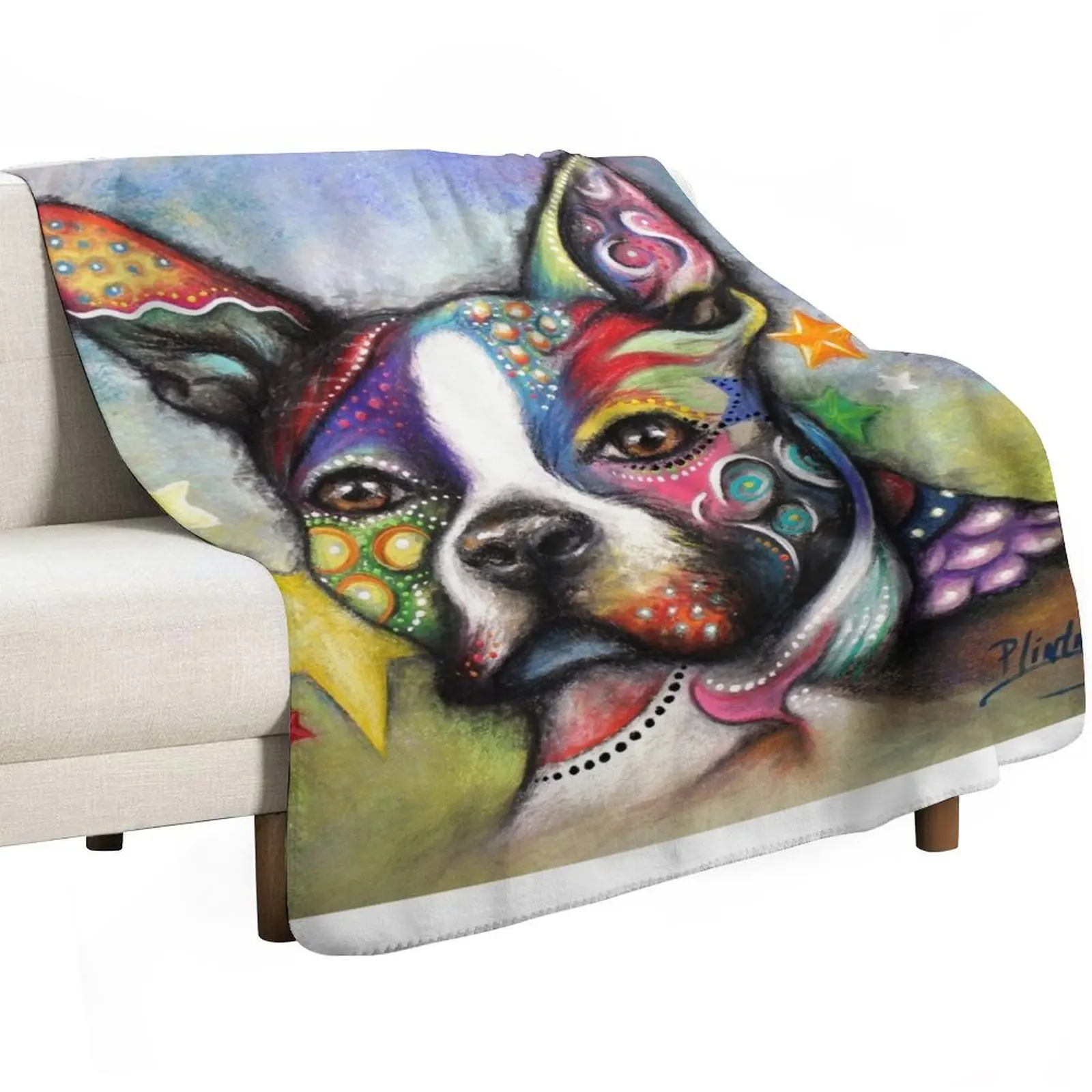 Boston Terrier Throw Blanket Luxury Brand Multi-Purpose Bed Fashionable Hair Camping Extra Large Throw Blankets