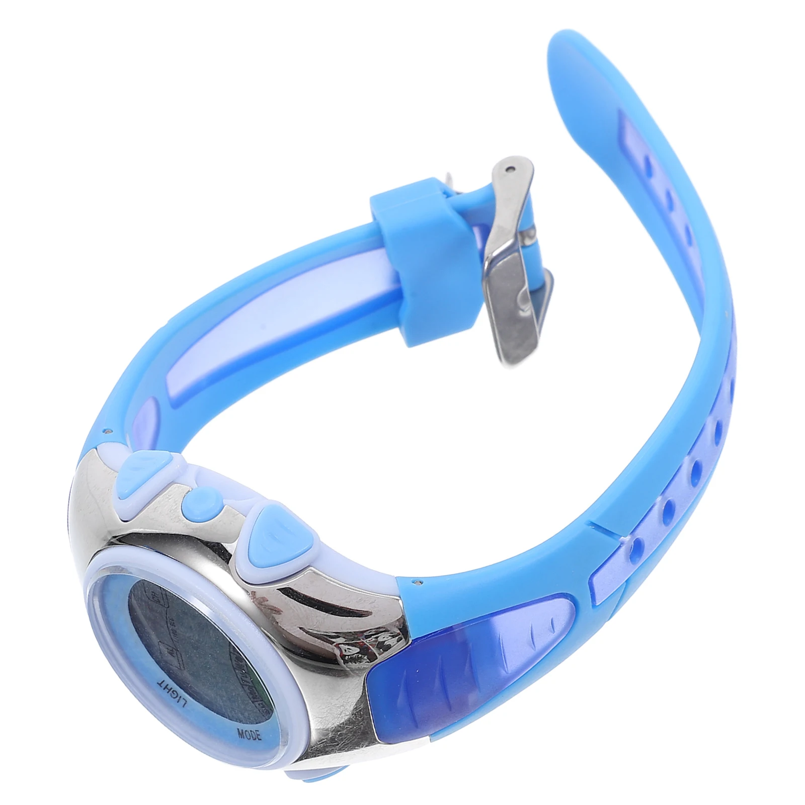 Pse-219 30M Waterproof Kids Led Digital Sports Watch Blue Plastic Case Steel Back Rubber Band Alarm Chime Stopwatch Date
