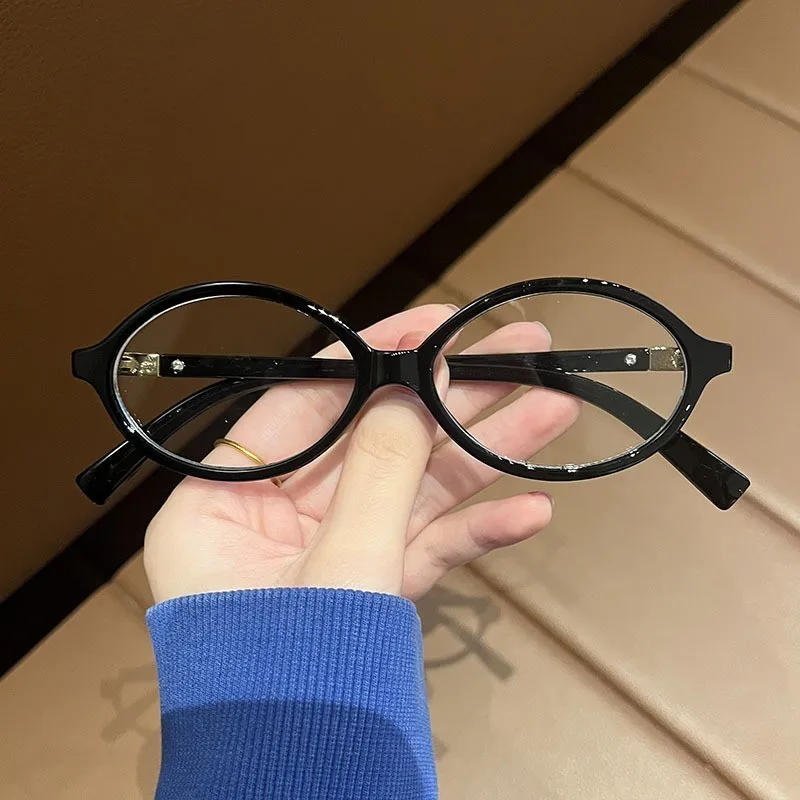 Y2K Oval Anti Blue Light Blocking Glasses Women\'s Clear Anti Radiation Filter Glasses Anti Radiation Eyeglass
