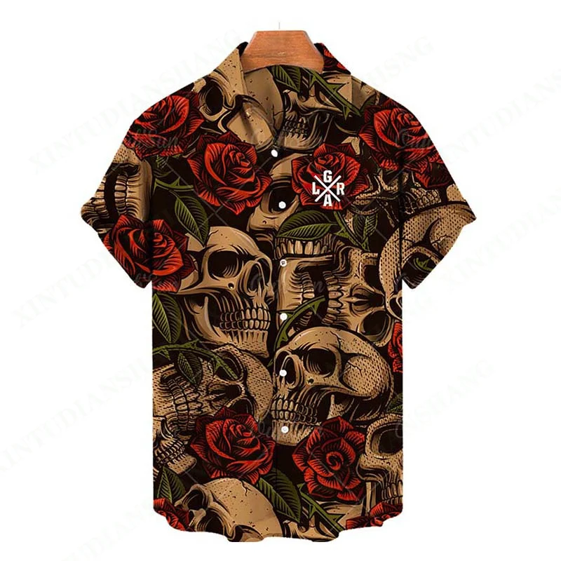 2023 Loose Rider Party Shirt Fashion Hawaiian Shirt Beach Party Shirt 3D Print Short Sleeve Summer Men's Shirt