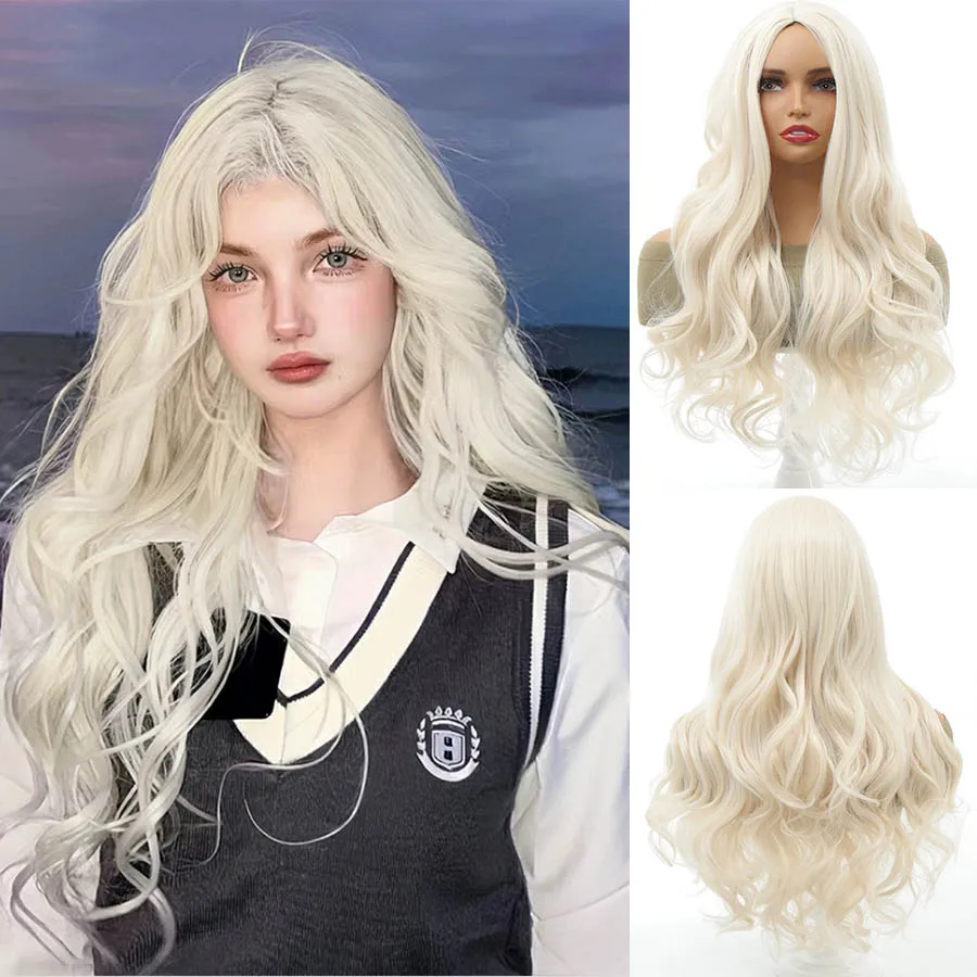 Synthetic Wigs with Bangs for White Women Afro Cosplay Christmas Hair Natural Daily Heat Resistant Wig