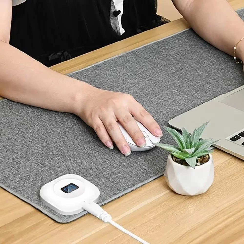 Gifts EU Plug Heating Mouse Pad with Digital Display Extra-large Heated Desk Mat Quick Heating Waterproof Office Desk Mat