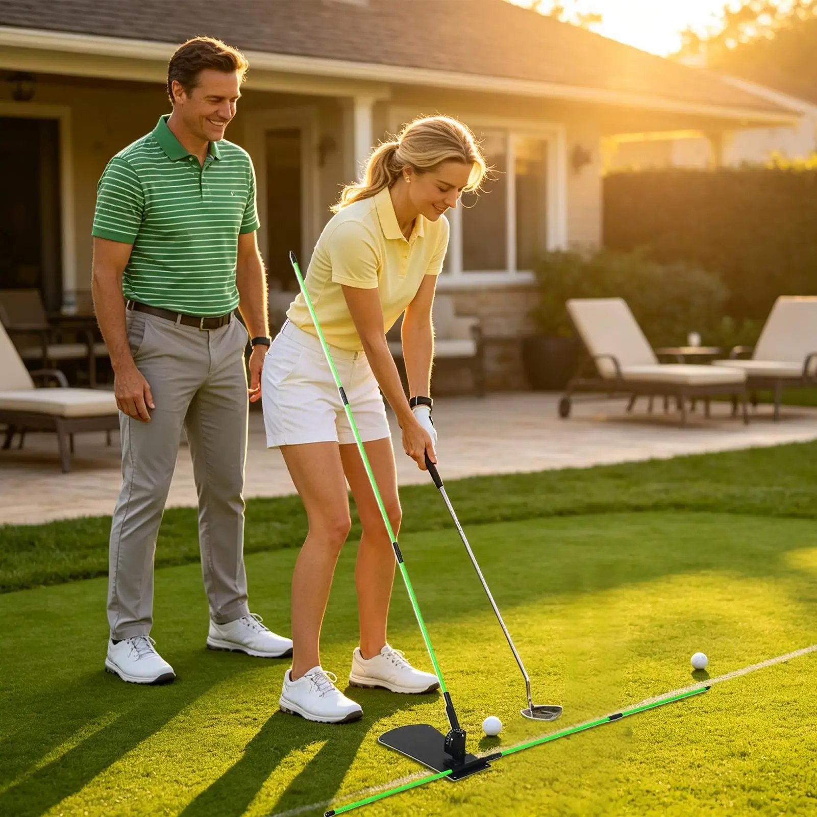 Golf Swing Plane Trainer Alignment Portable Training Tools Golf Swing Correction Equipments For Men Women Golfer Beginners