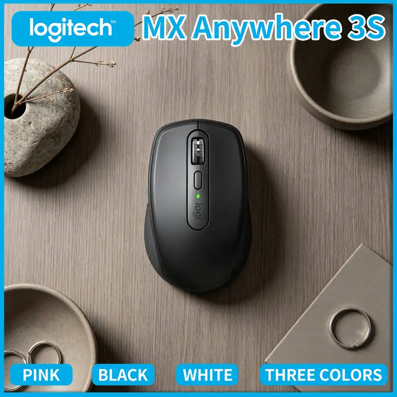 Logitech MX Anywhere 3S Wireless Mouse - 8000 DPI, MagSpeed Scroll, Quiet Clicks, Travel-Ready Build, USB-C Quick Charge