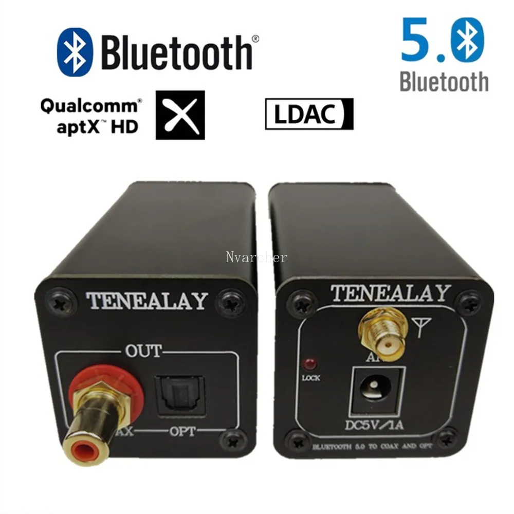 Nvarcher CSR8675บลูทูธ5.0 S/PDIF Coaxial Fiber กล่อง HiFi รองรับ APTX-HD LDAC