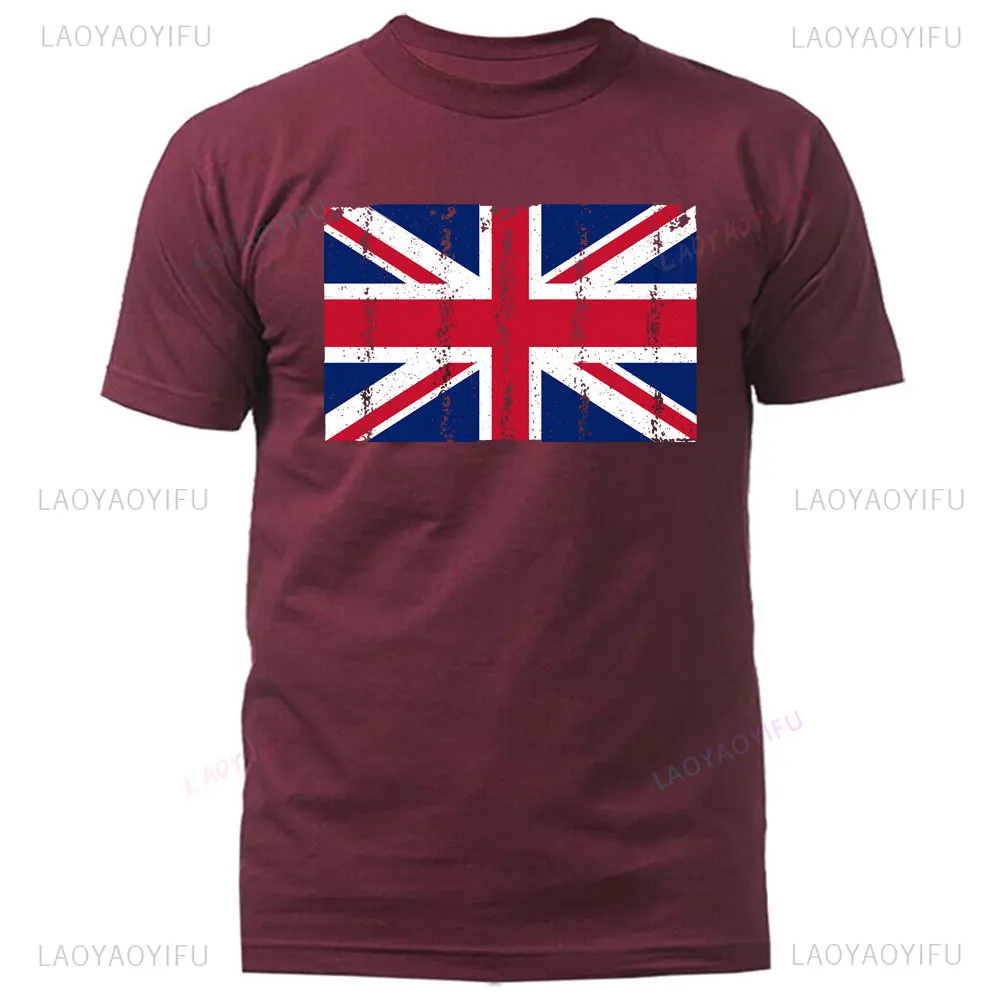 Vintage Union Flag Men\'s T-shirt Tshirt United Kingdom England Great British T-shirts Summer Comfort High Quality Short Sleeves
