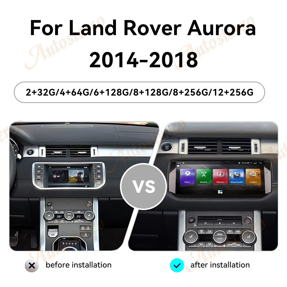 10.25 inch For Land Rover Aurora 2014-2018 Android 14 Car GPS Navigation Auto Stereo Multimedia Player Head Unit NAVI Radio Tape
