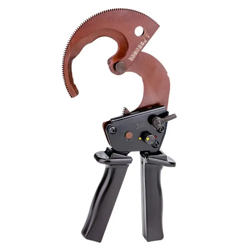 Ratchet Cable Cutter Manganese Steel Wire Cutting Hand Tool for Copper Aluminum Cables Cutting Max 300mm Cu/Alu Cable J40A