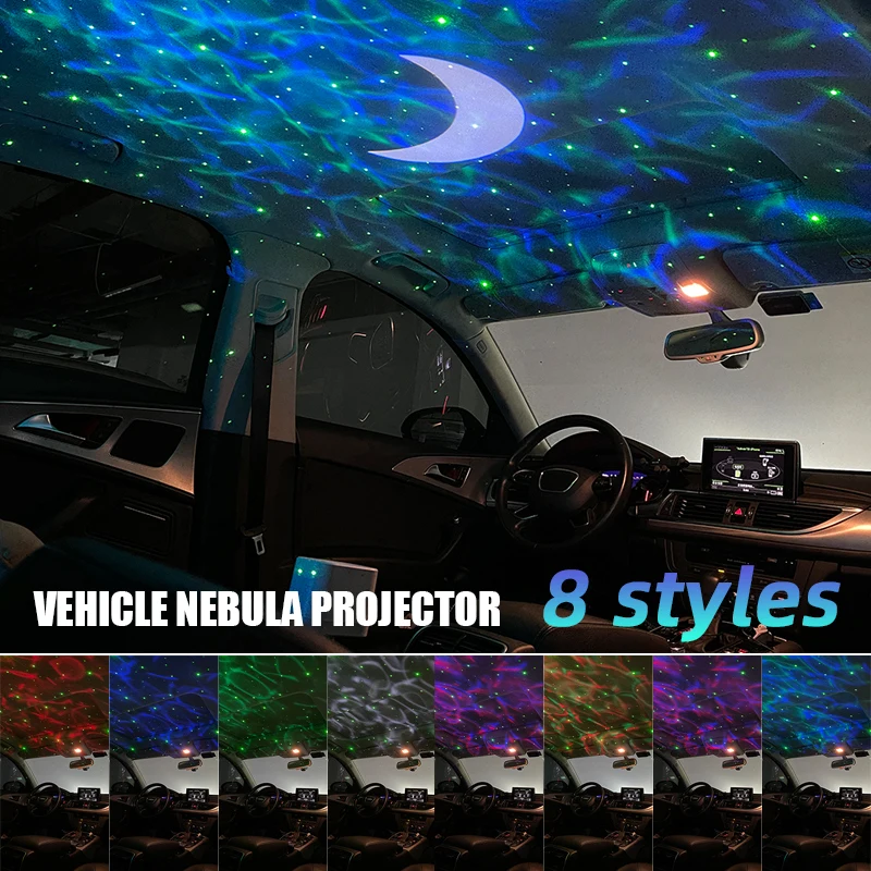 Car decorative lights USB Galaxy Star Projector Sky LED Multi-Color Moving Nebula Cloud Moon Multiple Modes Night Light