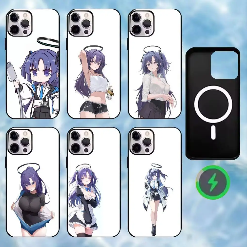 

Yuuka blue archive Phone Case For iPhone17,16,15,14,13,12,11 Plus,Wireless charging protective case soft cover