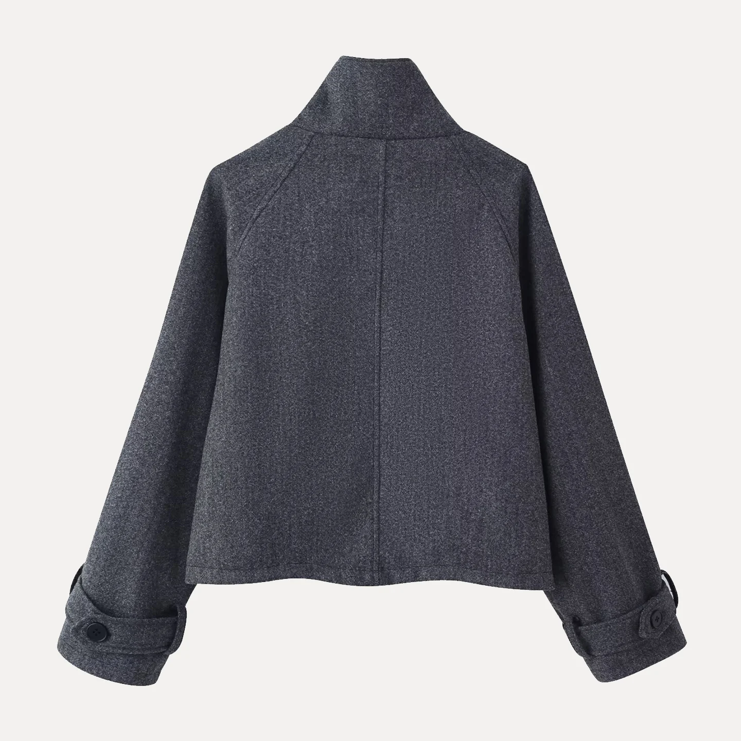 

Faionable Tri-Color Stand Collar Woolen ort Jaet Coat for Women Casual Sle Autumn New Arrival Z Brand