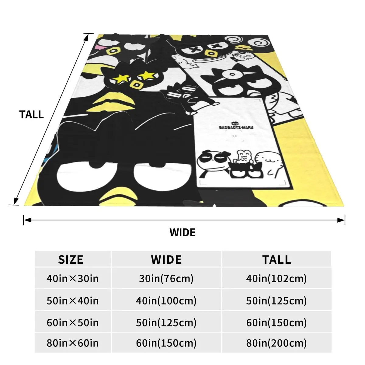 日本のサンリオ悪いバッツフランネルブランケット,柔らかくて耐久性のある寝具,男の子と女の子のためのスロー,ソファベッドカバー,冬,サンリオ,マル