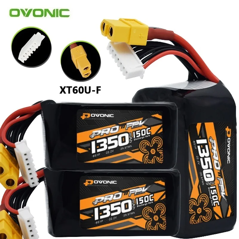 150C 6S 22.2V 1350mAh LiPo Battery For RC Helicopter Quadcopter FPV Racing Drone Parts With XT60 Plug 6s Drones Battery