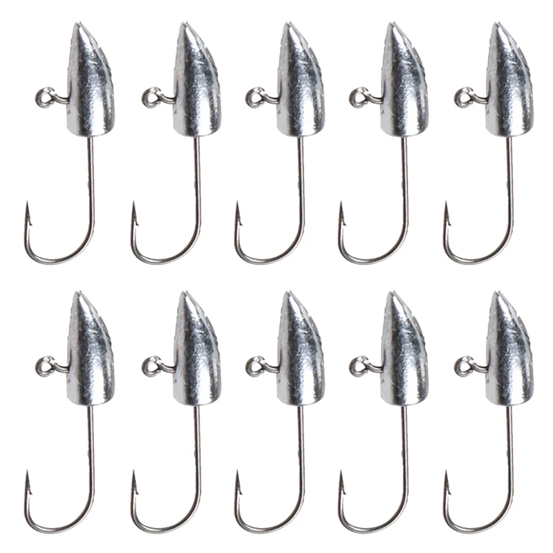 10pcs/lot Micro Jig Head Hook 1g 2g 3g Ice Fishing Hook Mini Crank Jig Fishhook For Soft Worm Fishing