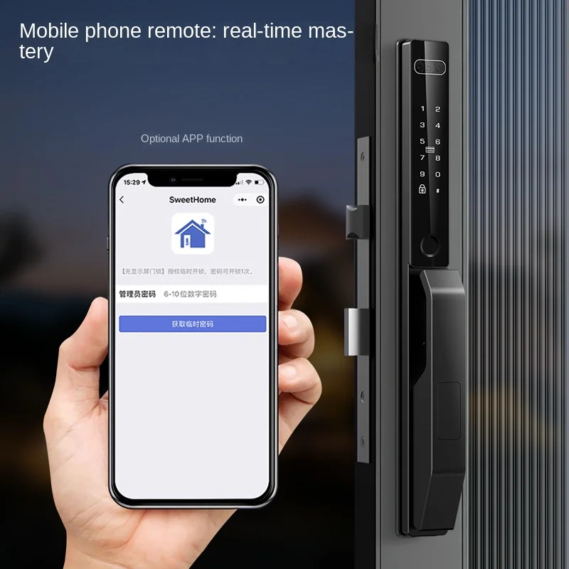 Tuya APP Waterproof Face Recognition Fingerprint Palm Vein Unlock Smart Lock For Broken Bridge Aluminum Door
