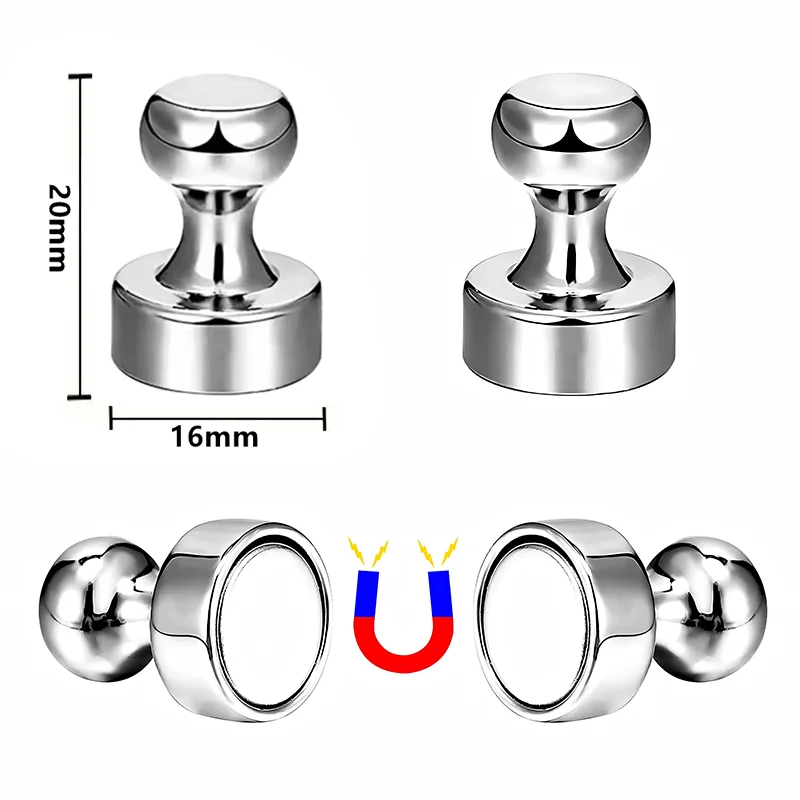 10/20Pcs Super Strong Magnet 16x20mm Large Magnetic Pushpins Sucker Thumbtack Steel Magnet Push Pin for Refrigerator Whiteboard