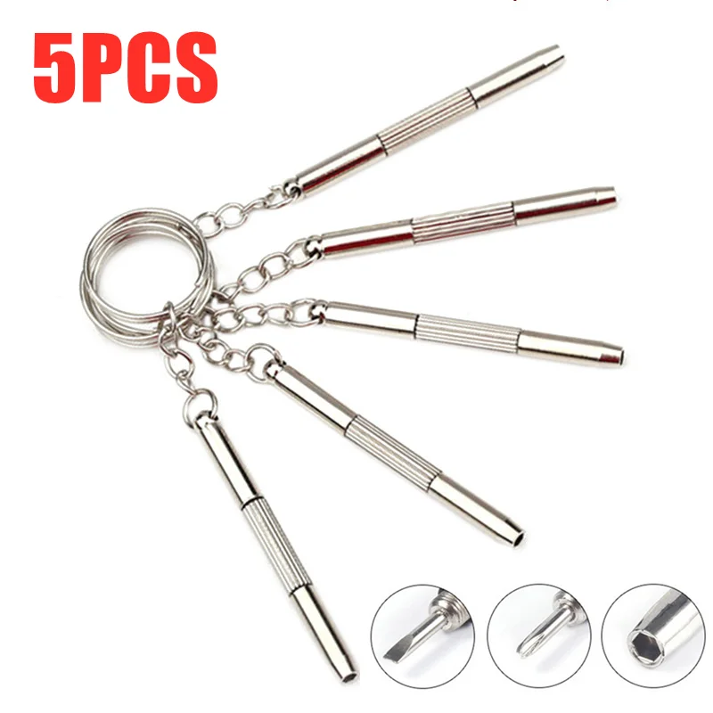 3 In 1 Glasses Screwdriver Eyeglass Screwdriver Watch Repair Kit With Keychain Portable Hand Tools Precision Screwdriver Tools