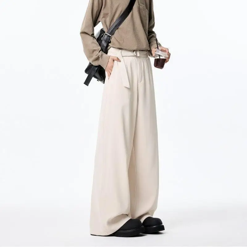 

Мужские повседневные брюки Ele Bla с широкими штанинами, прямого кроя, в американском стиле, весна-осень, длинные, модные, стильные, цветные