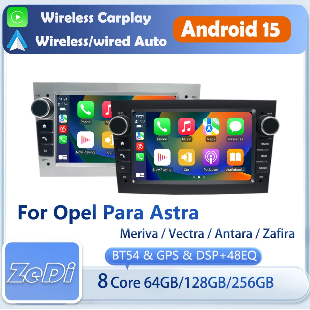 Para Opel Astra, Meriva, Vectra, Antara, Zafira, Fdsp, CarPlay, Android Auto, entrada de cámara de reversa, pantalla dividida y otras funciones.