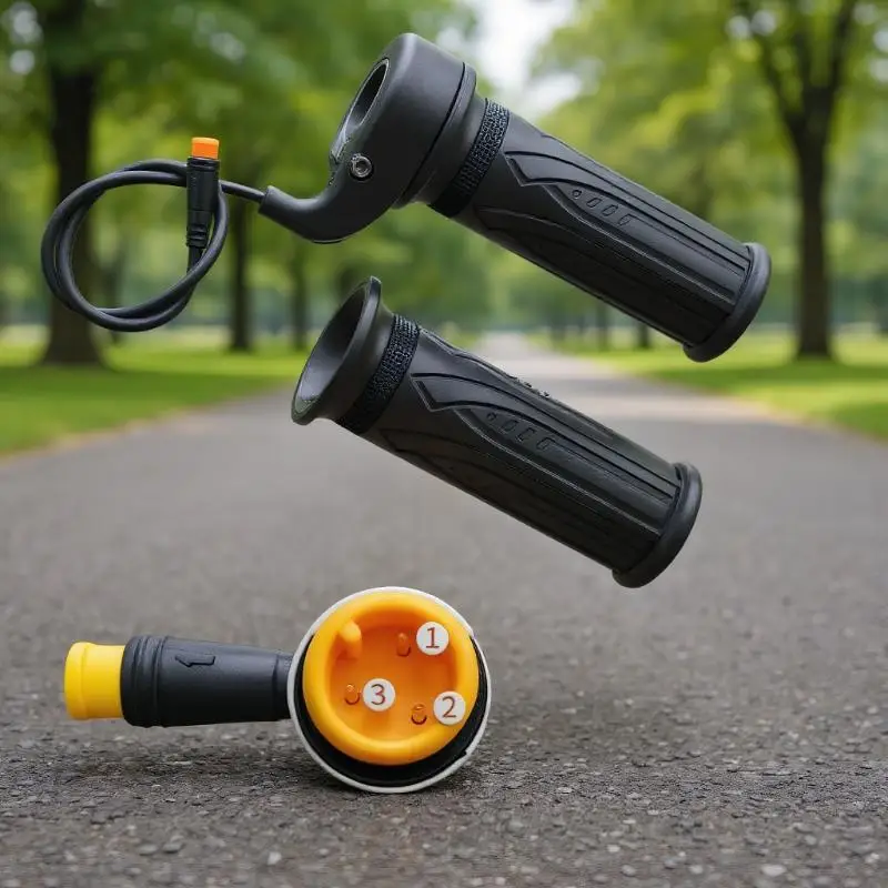 1 Pair 20X Scooter Speed Throttle Handle 12V To 72V For 22.2mm Handlebar Electric Bike Throttle With 3 Pin Waterproof Connector