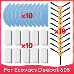 Fit For Ecovacs Deebot 605 Robot Vacuum Cleaner Main Brush Hepa Filter Side Brushe Mops Replacement Part Accessory