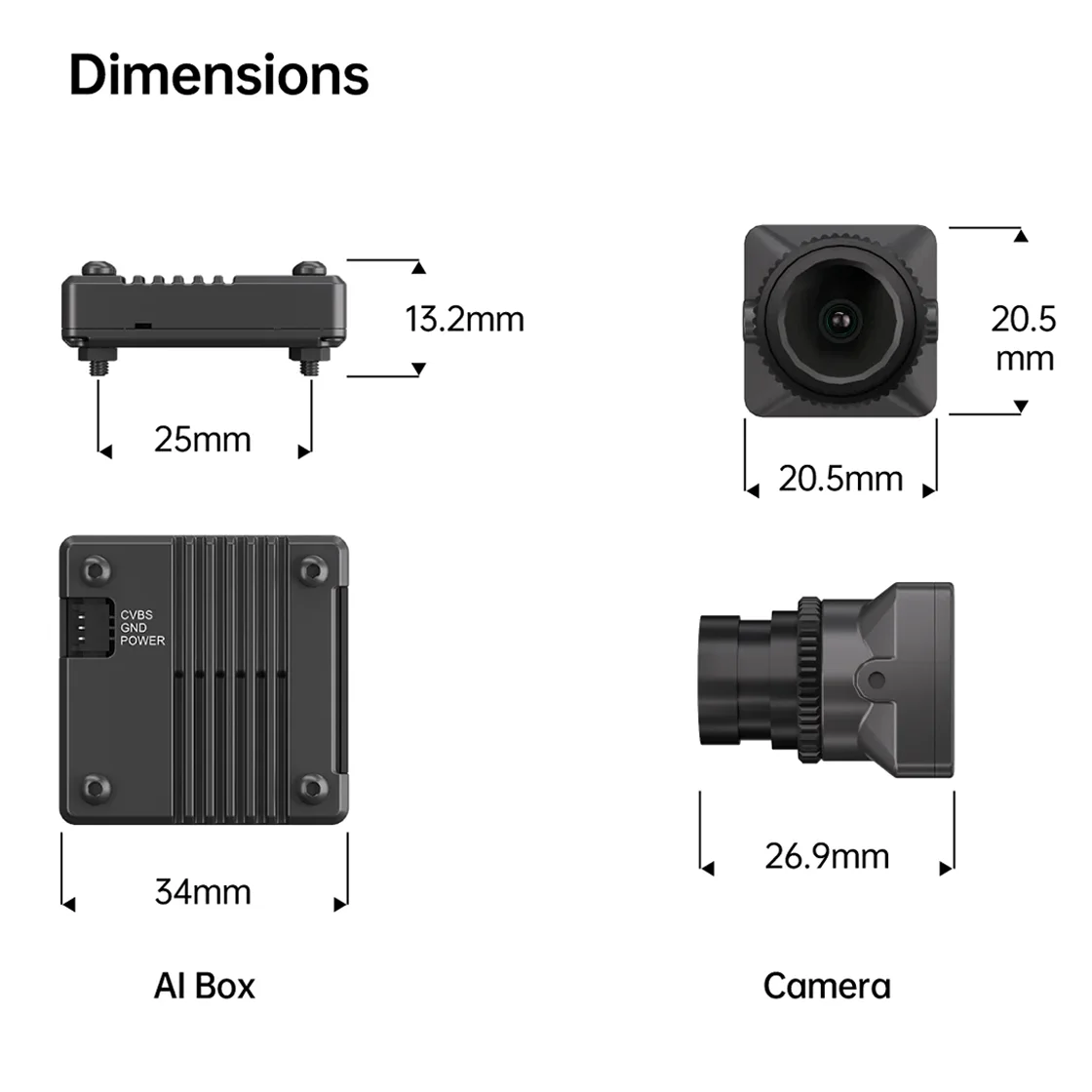 كاميرا CADDX Infra V2 كاميرا تناظرية ليلية بدون إضاءة سوبر WDR 1500TVL عالية الدقة FOV 131.6 °   صورة V2 AI الجديدة لتعزيز جزء FPV