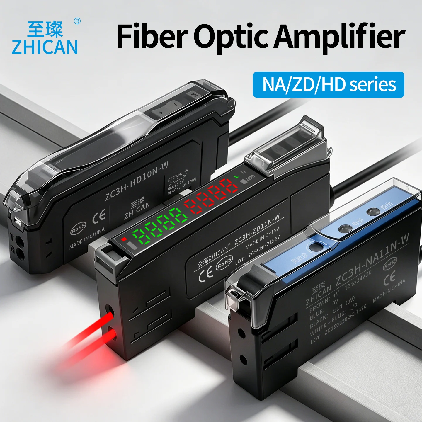 Intelligent Digital Display Fiber Optic Amplifier Sensor for Long and Short Distance Diffuse Reflection Induction Photoelectric