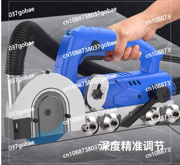 The gap cleaning and slotting tool with its own vacuuming device clears the gap depth and adjusts it accurately.
