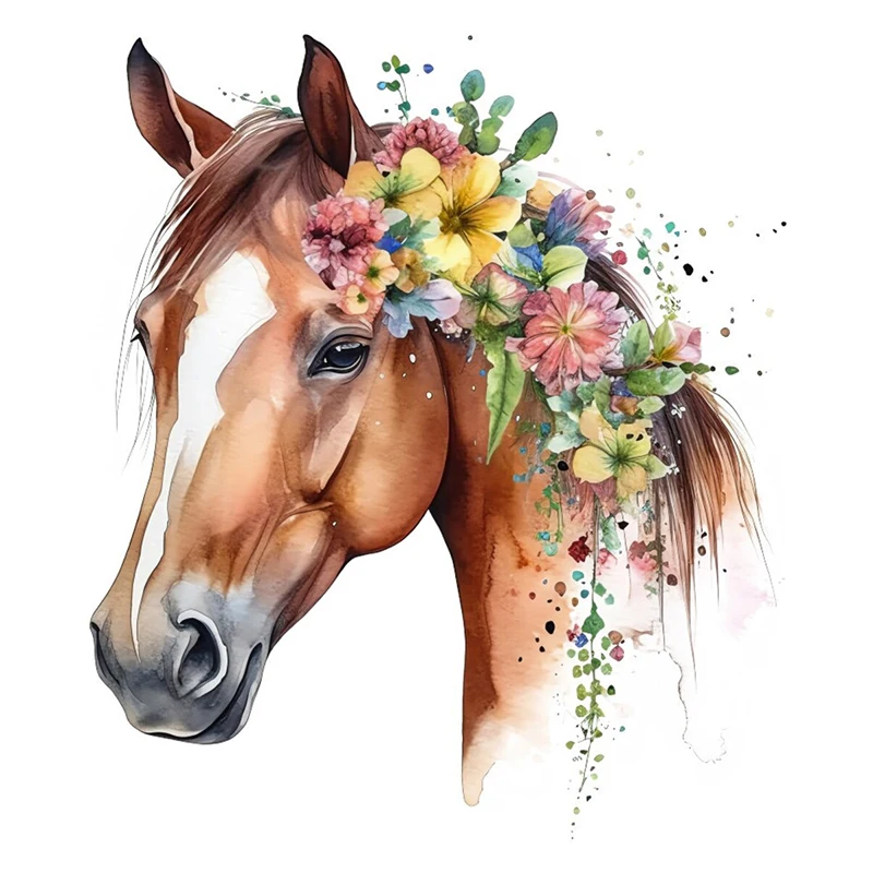 C225# Watercolor Boho Horse Wall Sticker Bathroom Toilet Decor Living Room Cabinet Refrigerator Home Decoration Decals