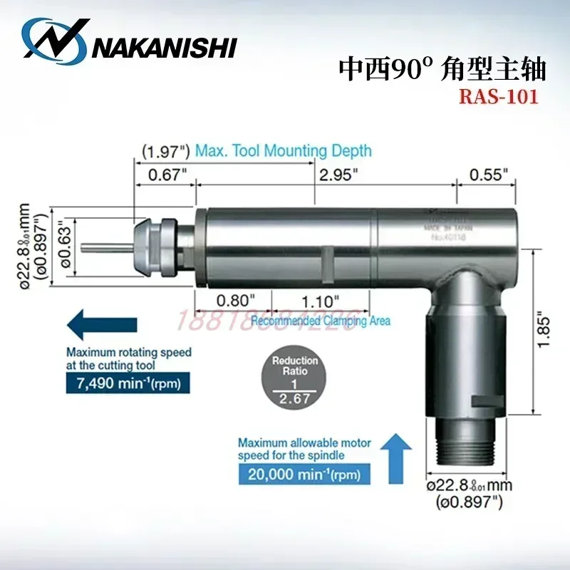 Genuine NSK Nakanishi Precision High Speed Motor Spindle RA-100 200 RAS-101