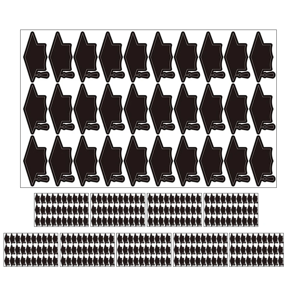 

10 Sheets Black Doctorial Hat Stickers Waterproof Celebration Cap Sealing Decals Craft Supplies Graduation Game Gift Box