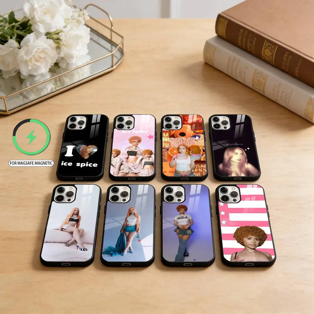 

I-Ice Spice Rapper Phone Case For iPhone17,16,15,14,13,12,11 Plus,Pro Max Magnetic For Magsafe Wireless Charging