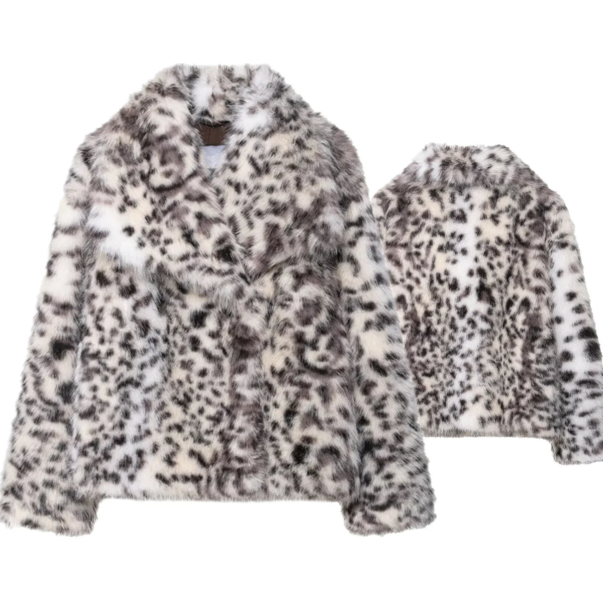 Maxdutti Ins Fashion Blogger French Fashionable Vintage Animal-print Faux Fur Winter Coat For Women's Jacket Woman Clothes Tops
