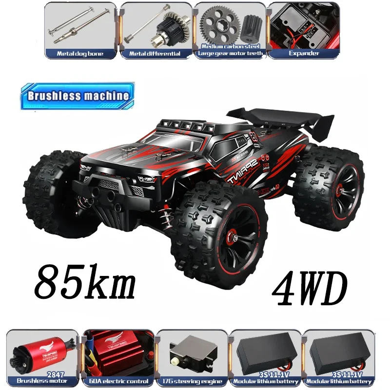 1:14 85KM/H or 50KM/H 4WD RC Car with LED Remote Control Cars High Speed Drift Monster 4x4 Truck for Kids Vs Wltoys 144001 Toys