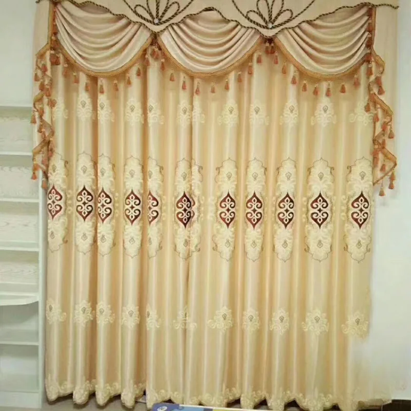 

Chinese Style Curtains for Living Room Multi-color Sun Flower Cortina Bedroom Rope Embroidery Drapes Embroidery Curtian Custom