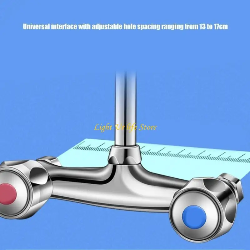 

63HA Wall Mounted 360 Rotate Kitchen Tap Double Handle Control for Hot Cold Water Use