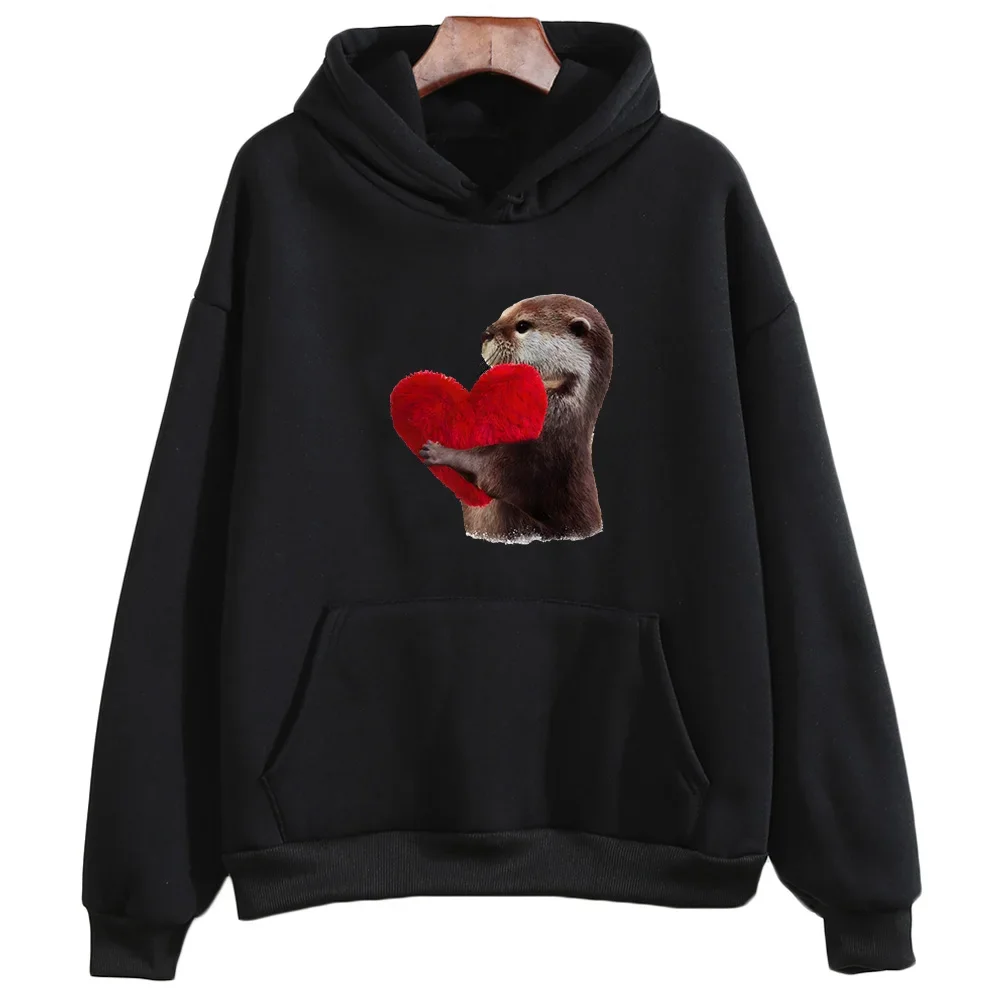 Otters Printed Hoodie High Quality Fleece Sweatshirts Women/men Kawaii Hoody Autumn Winter Trendy Sweatwear New Anime Clothes