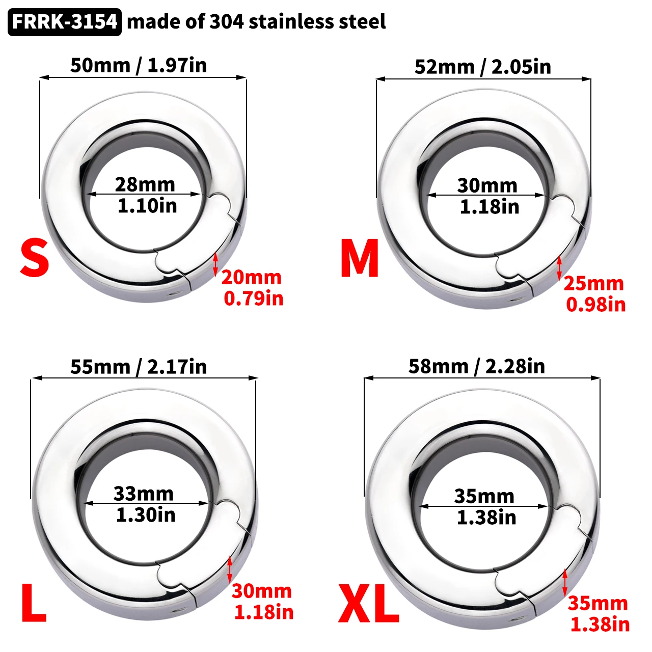 FRRK Stainless Steel Heavy Duty Ball Stretcher Penis Ring Metal Lock Cock Weight Exercise Scrotum Pendant Male Bondage Sex Toys - view 2
