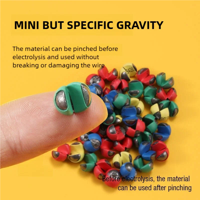 9 كجم عوامة سنارة صيد غرق 50 قطعة المطاط المغلفة سبليت النار الغطاسون دغة مستديرة الأوزان العض كليب سهلة إزالة روك معدات صيد الأسماك #4