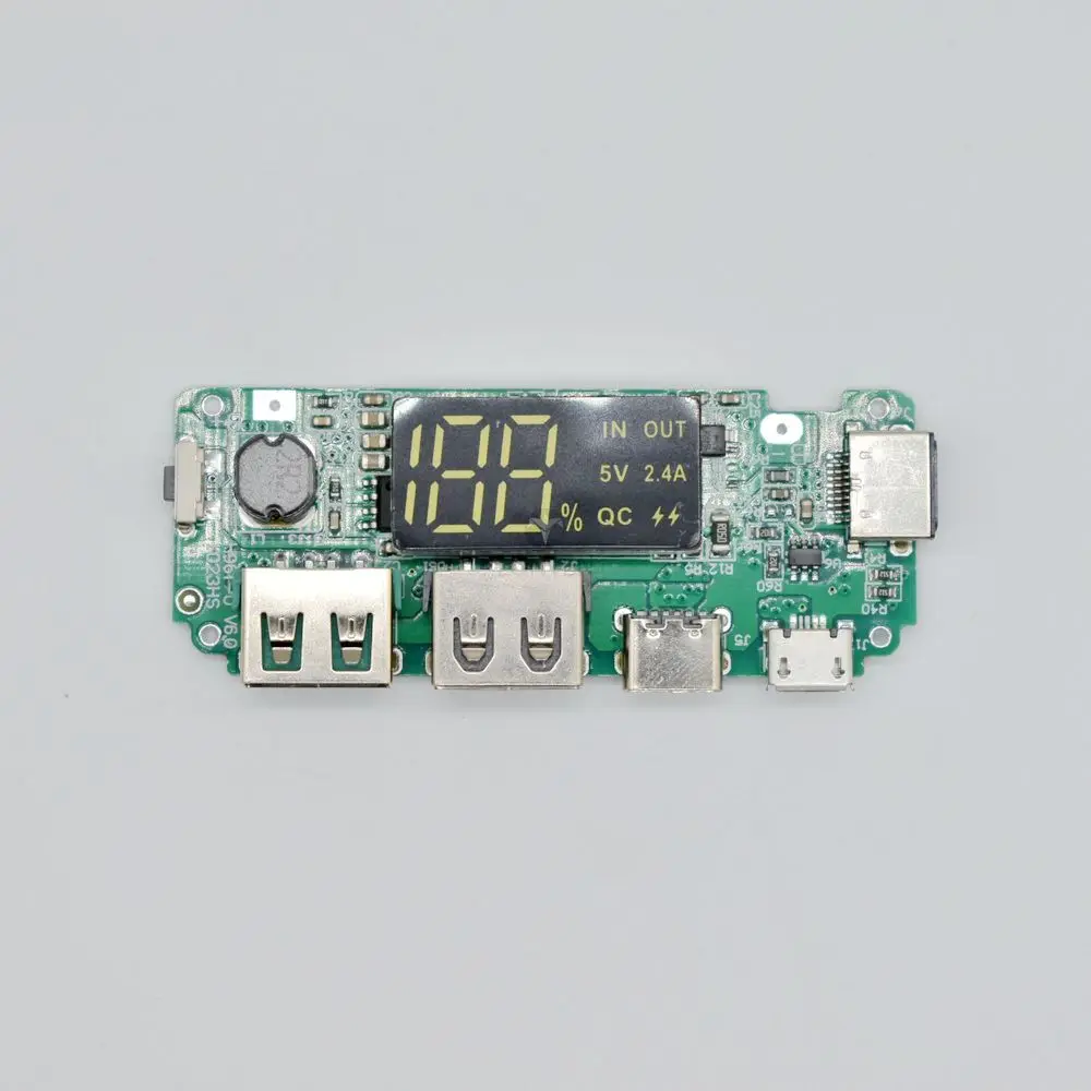 USB 2.4A Mobile Power Bank Charging Module Lithium Battery LED Dual USB 5V 2.4A Micro/Type-C USB Charger Board LT00033