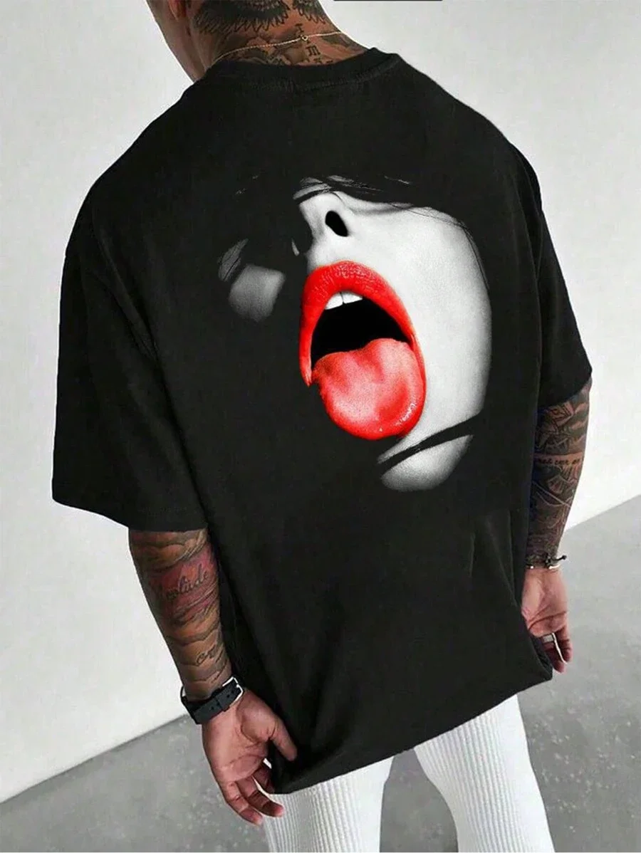 

Men's Spring/Summer New Running Sports Short Sleeve Printed Round Neck T-shirt Top Thin Half Sleeve T-shirt Short Sleeve