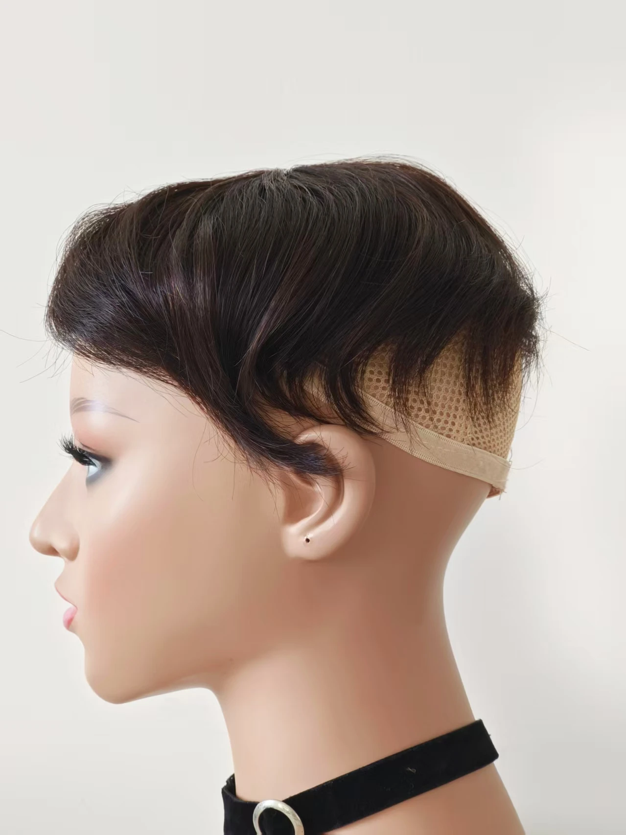 Frontal Hair Topper Pieces To Cover White Hair With Breathable Mesh Base Dark Brown Hair Extensions