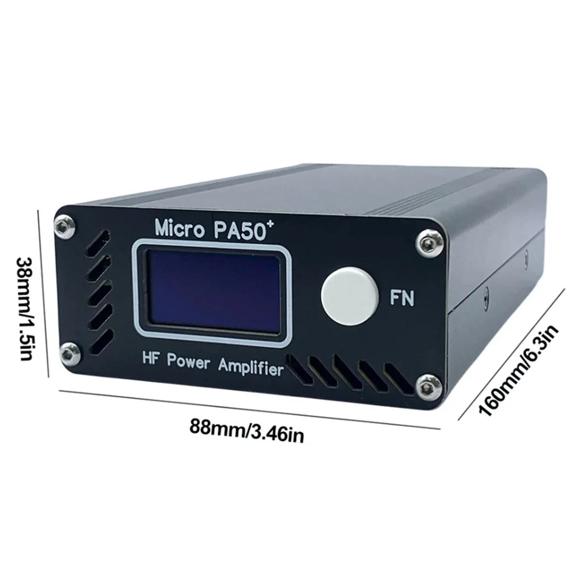 PA50+ (PA50 Plus) 50W 3.5MHz-28.5MHz 1.3Inch OLED Screen Intelligent Shortwave HF Power Amplifier SWR Meter Filter