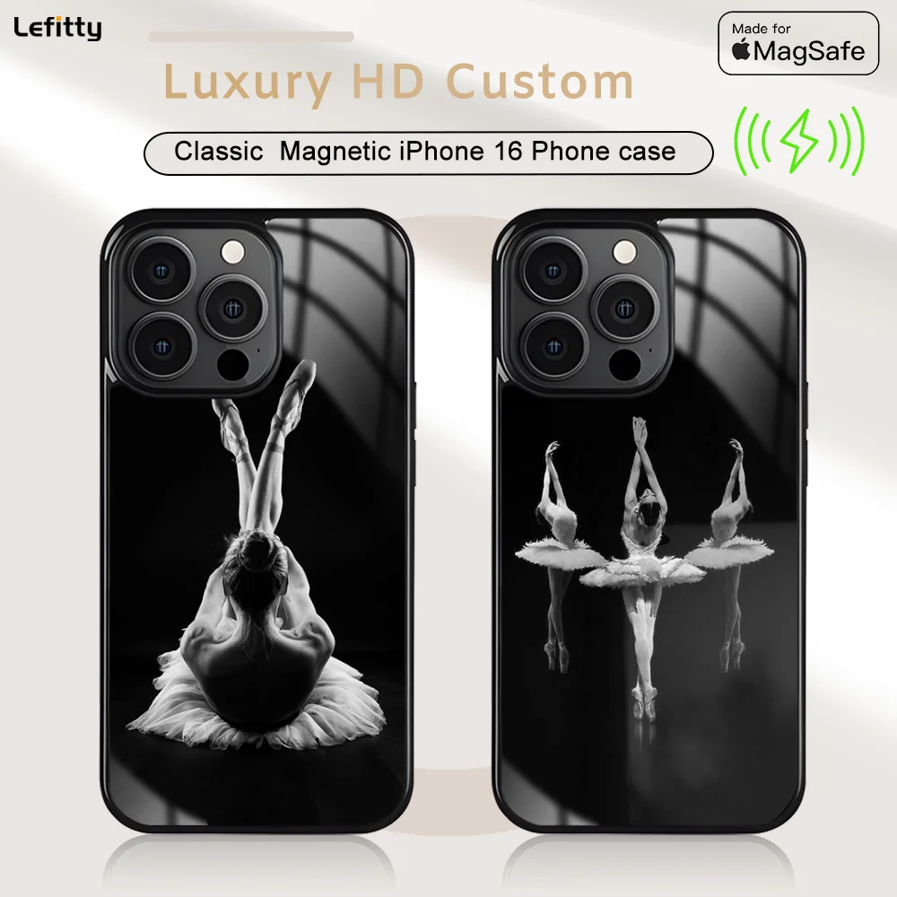 

Ballerina Ballet Dancing Phone Case For iPhone 16 15 14 13 12 11 Pro Max Plus Mini Magnetic Magsafe Wireless Charging Cover