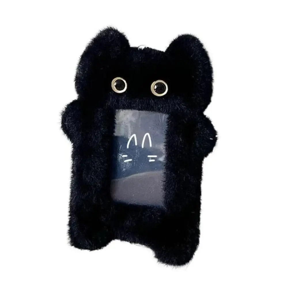 

Ins Стиль мультяшный плюшевый держатель для карт 3-дюймовый защитный чехол для фотографий «сделай сам» готовый продукт черный кот звезда чеканка кулон брелок