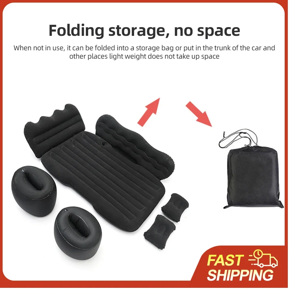 

Универсальный надувной матрас для внедорожников с ручным насосом и полным комплектом аксессуаров, надувная кровать для заднего сиденья, для кемпинга и путешествий