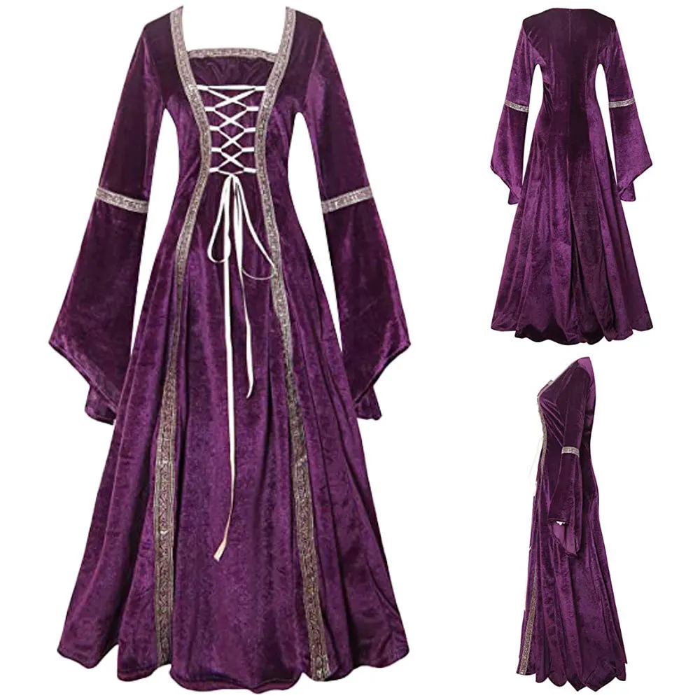 

Хэллоуин Придворный Костюм Королевы Ренессанс Винтаж Европейский Королевский Sle Драматический Сценический Костюм Женская Этническая Моя