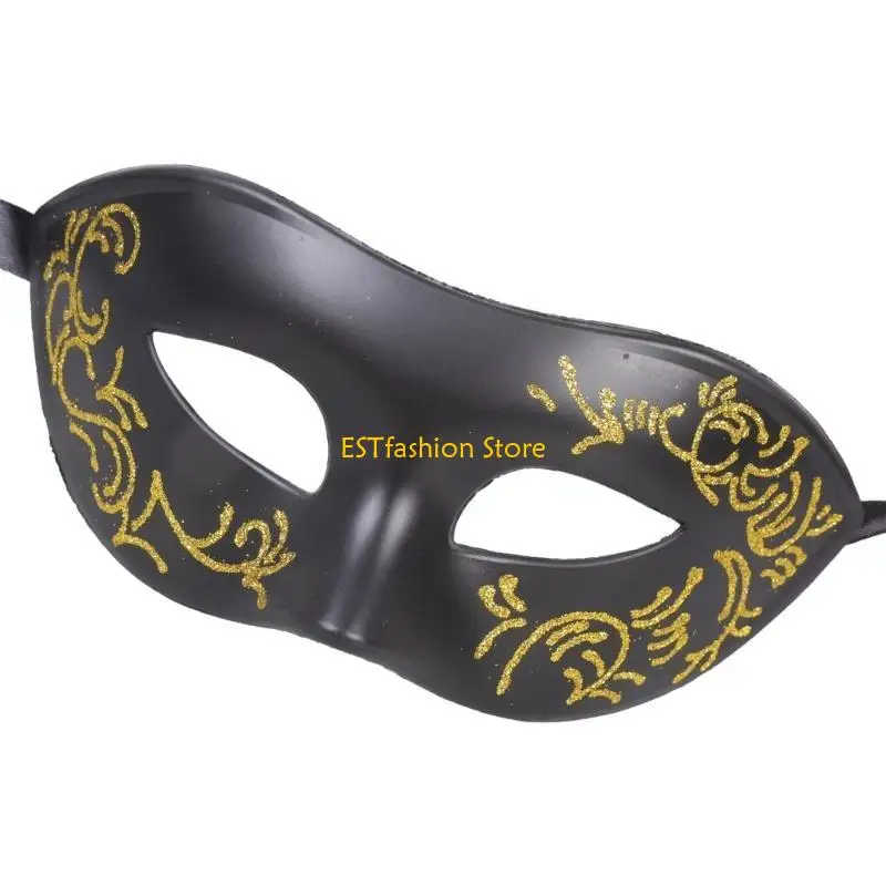Y5GC Venetians Hand Painted Half Face Mask For Costume Parties Lightweight Durable Plastic Comfortable Fit Reusable Role