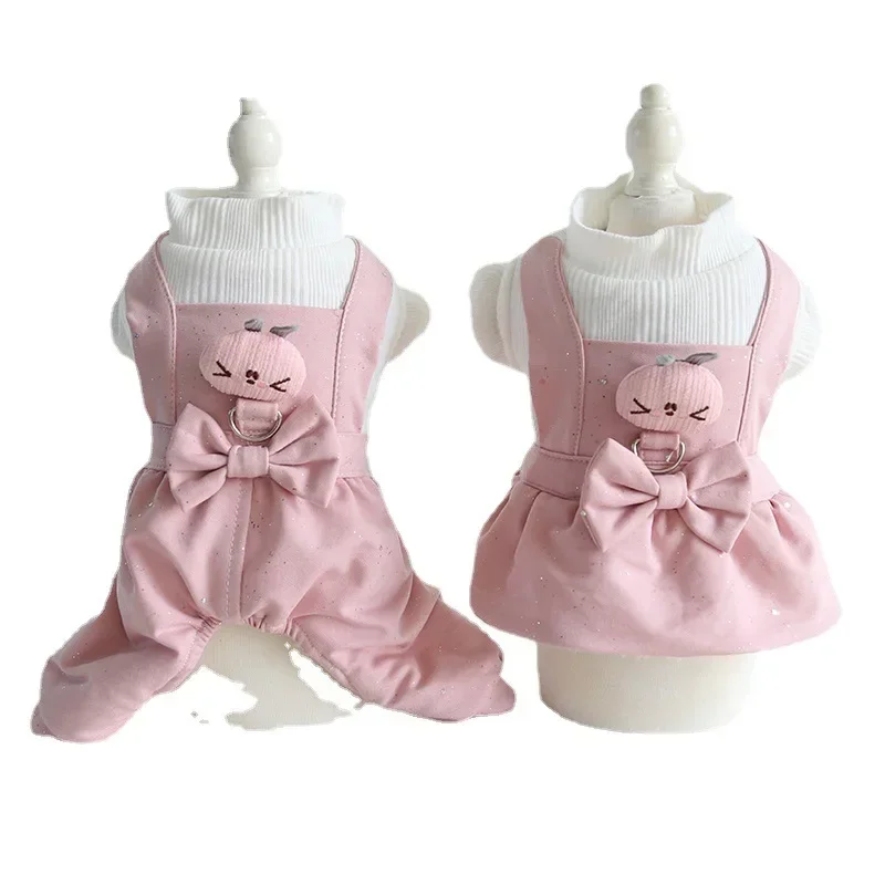 Glitter Rabbit Traction Sisters Clothing Autumn and Winter Cat Clothing Pet Clothing Dog Clothing Dog Pajamas Dog Costume